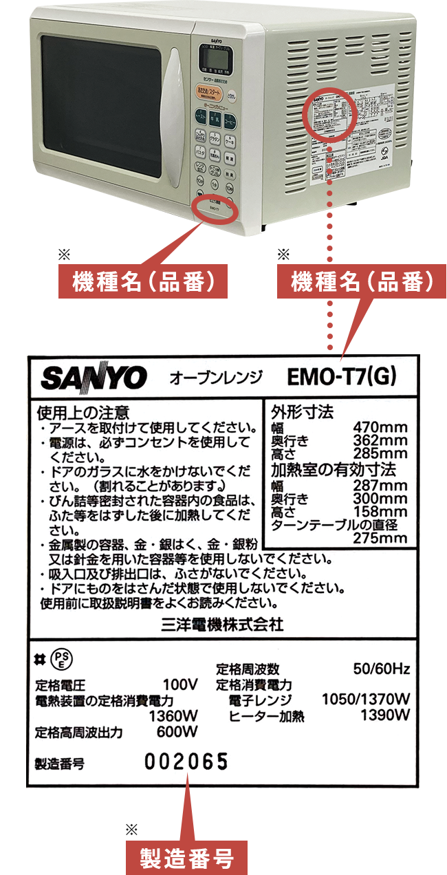 注意喚起】三洋電機製オーブンレンジを探しています｜三洋電機株式会社｜Panasonic